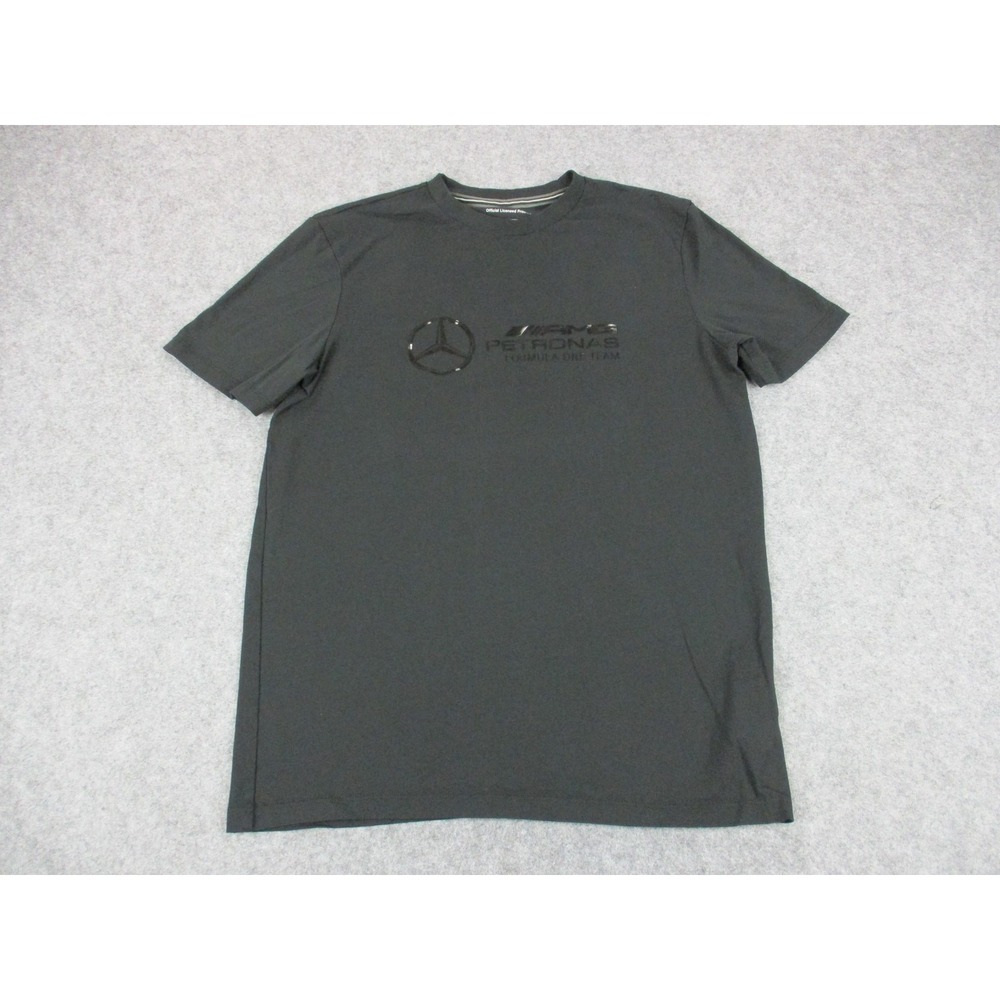 Mercedes Shirt Mens Medium Black AMG Petronas F1 Formula One Spell Out Racing